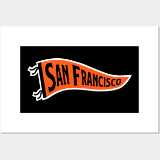 San Francisco Pennant - Black Posters and Art